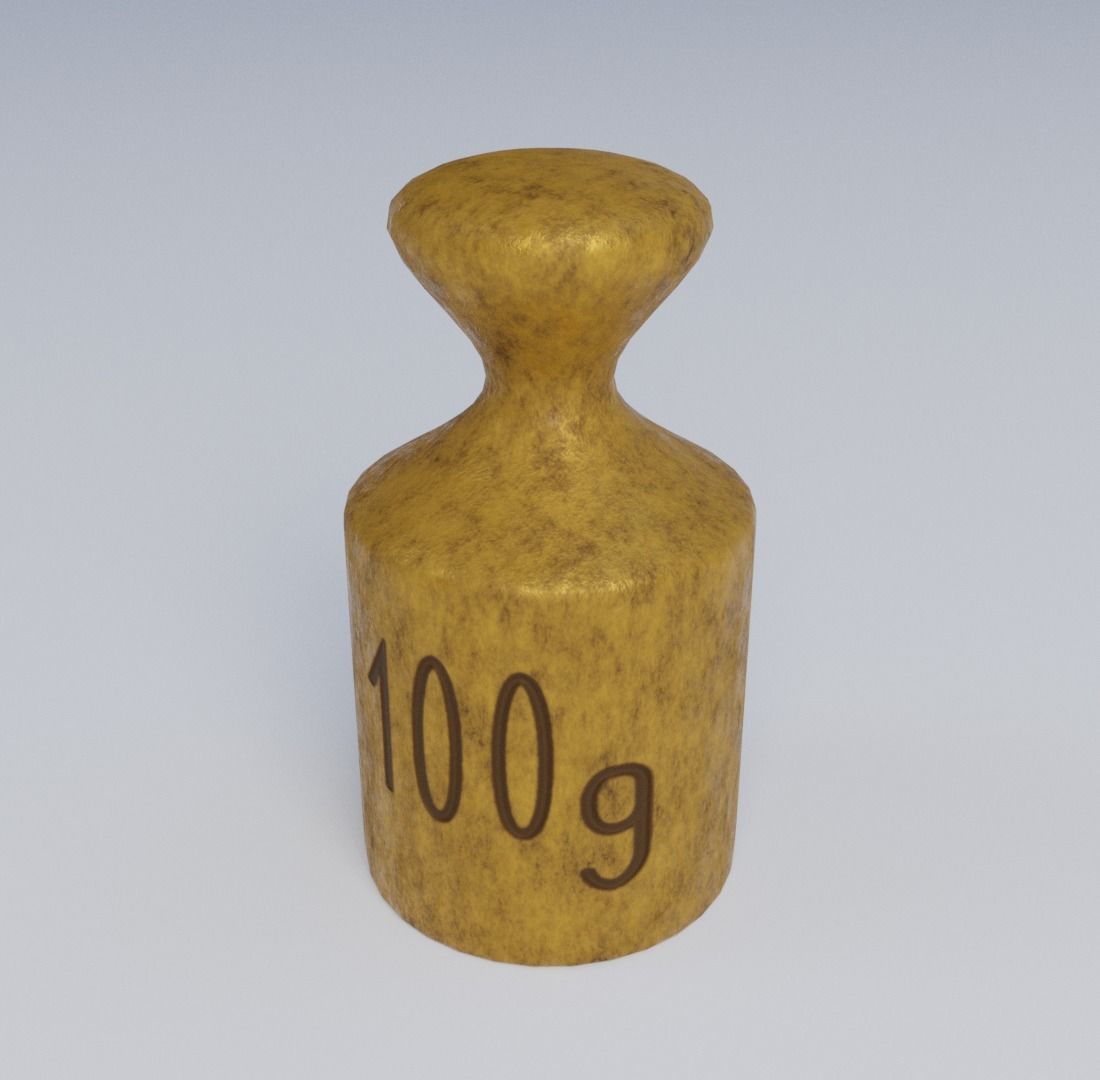 Weight wooden with number 3D model_2