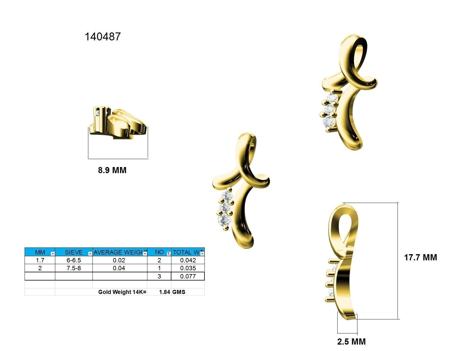 Women cocktail pendant 3dm stl jcd render details  3D print model_5