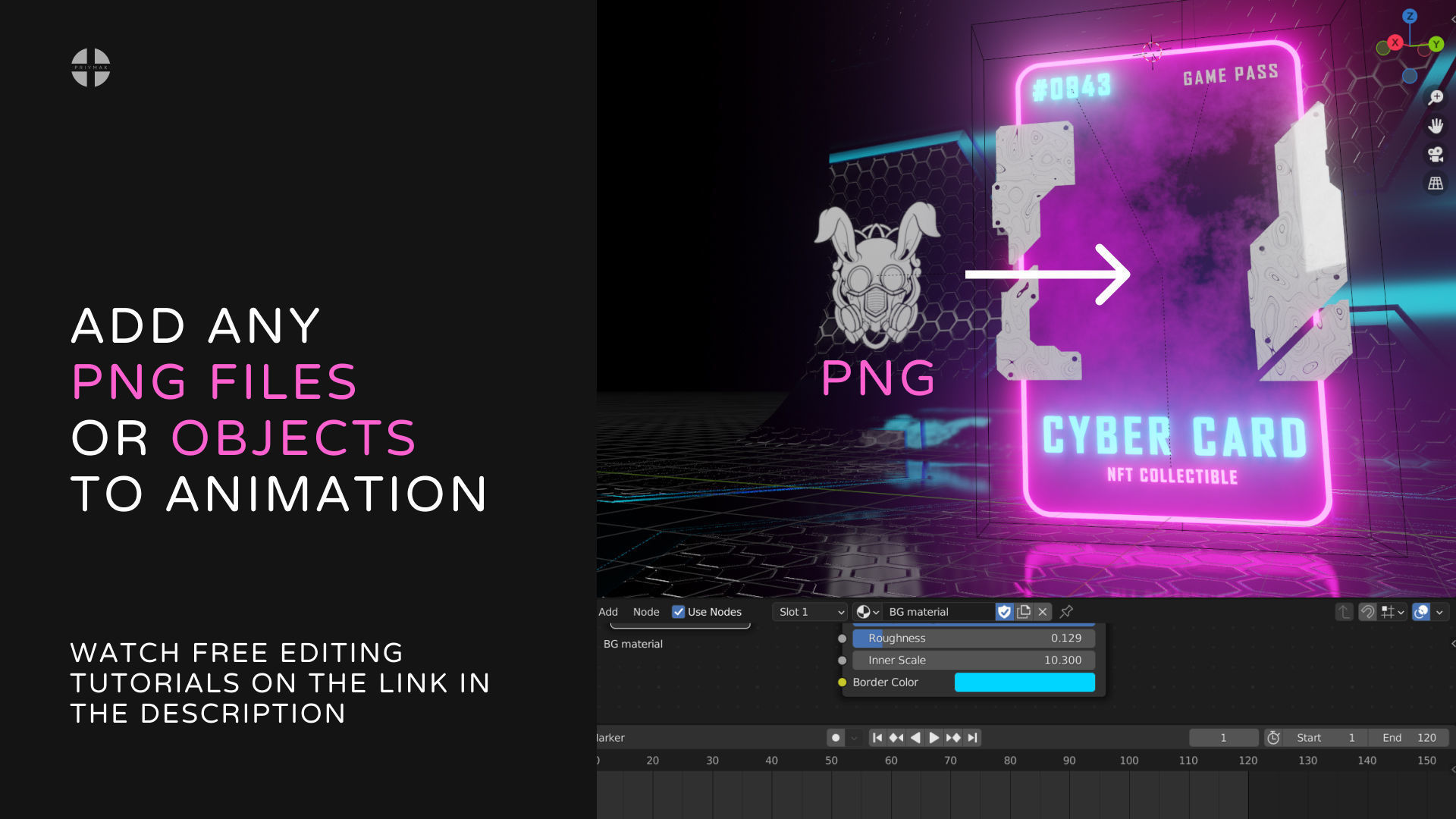 CYBER punk card template for Blender Eevvee render 3D model_4