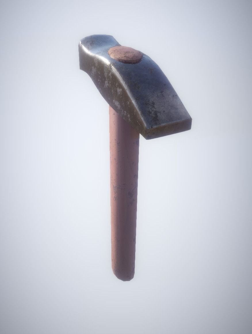 Low-Poly Blacksmith Hammer Editorial License Low-poly 3D model_1