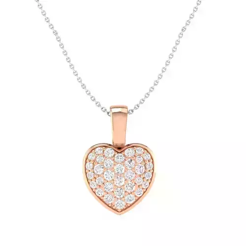 Women heart shape pendant 3dm stl jcd render details 