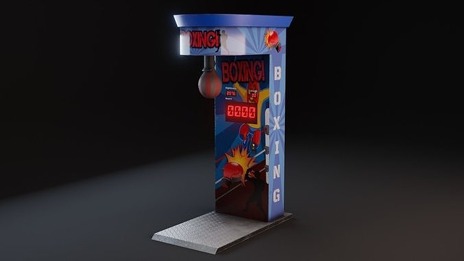 Boxing Arcade Machine -  Retro Game Ready  Low-poly 3D model