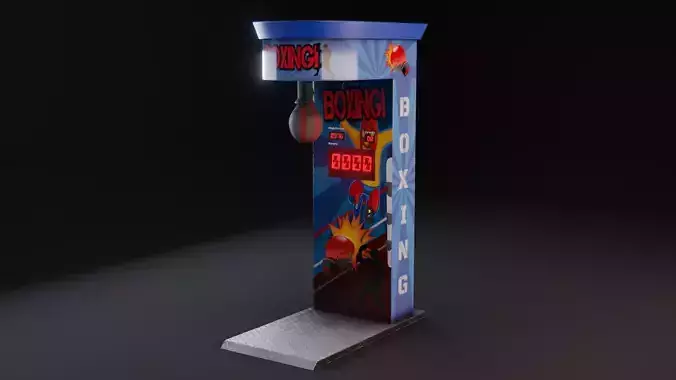 Boxing Arcade Machine -  Retro Game Ready  Low-poly 3D model