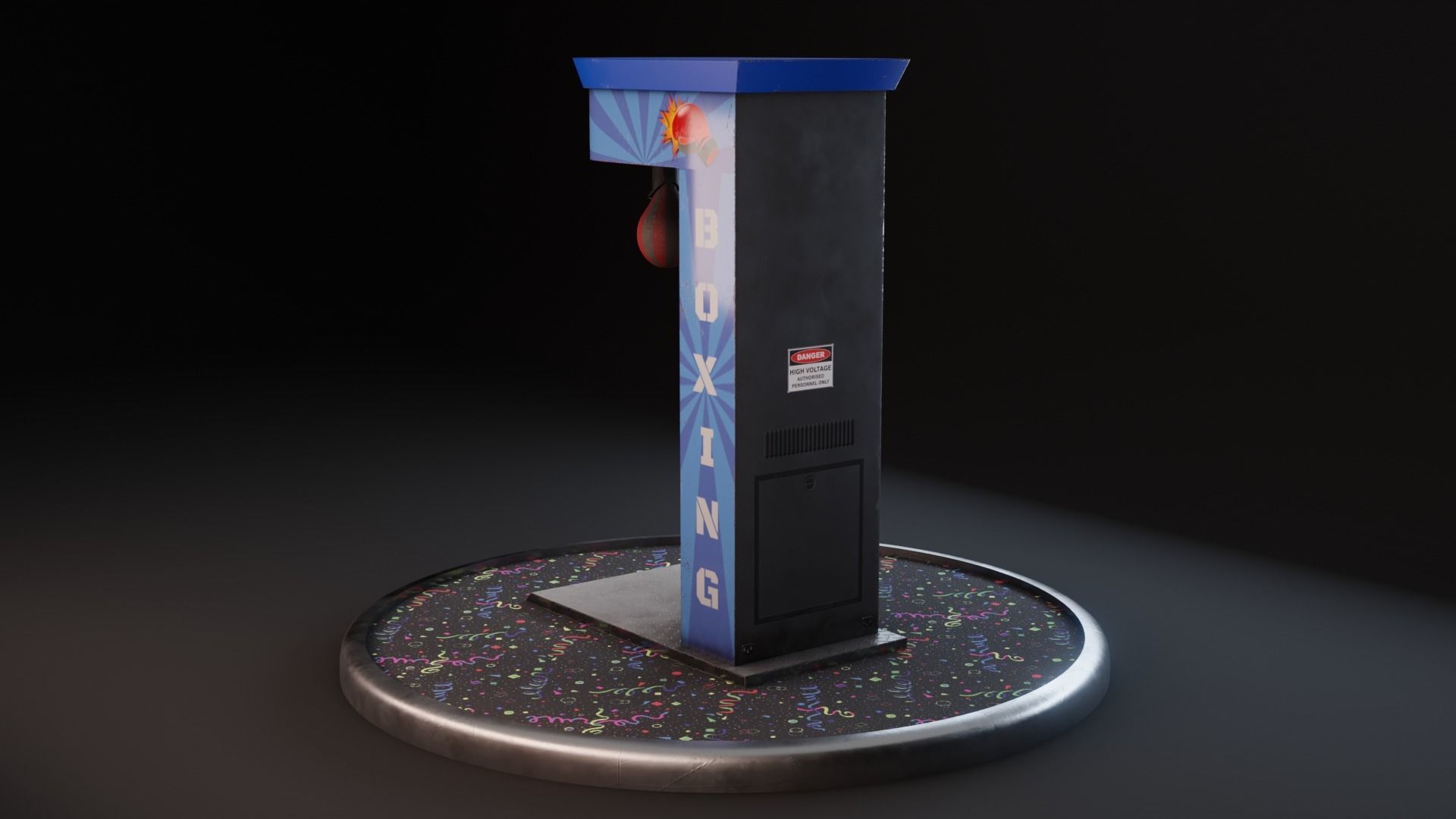 Boxing Arcade Machine -  Retro Game Ready  Low-poly 3D model_4