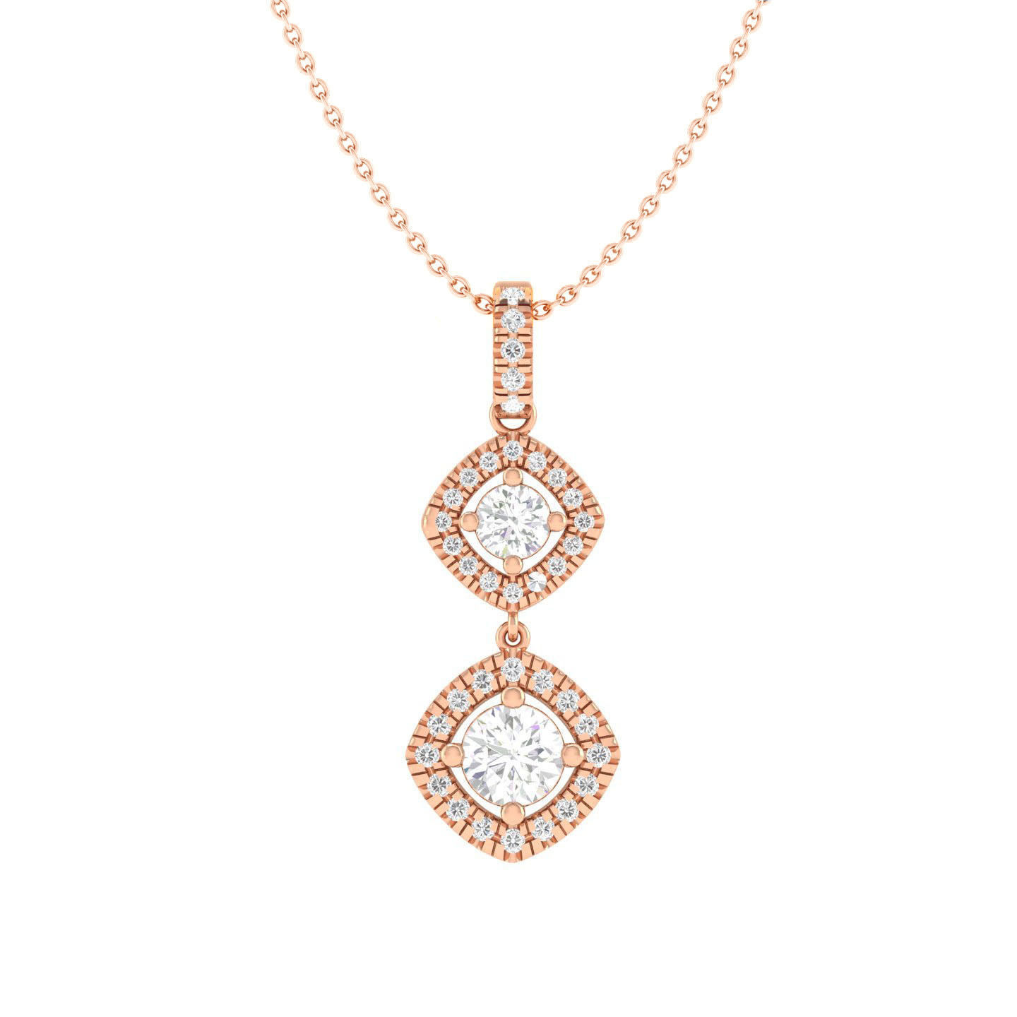 Women solitaire pendant 3dm stl jcd render details  3D print model_3