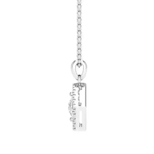 women Solitaire Square pendant 3dm stl jcd render details 