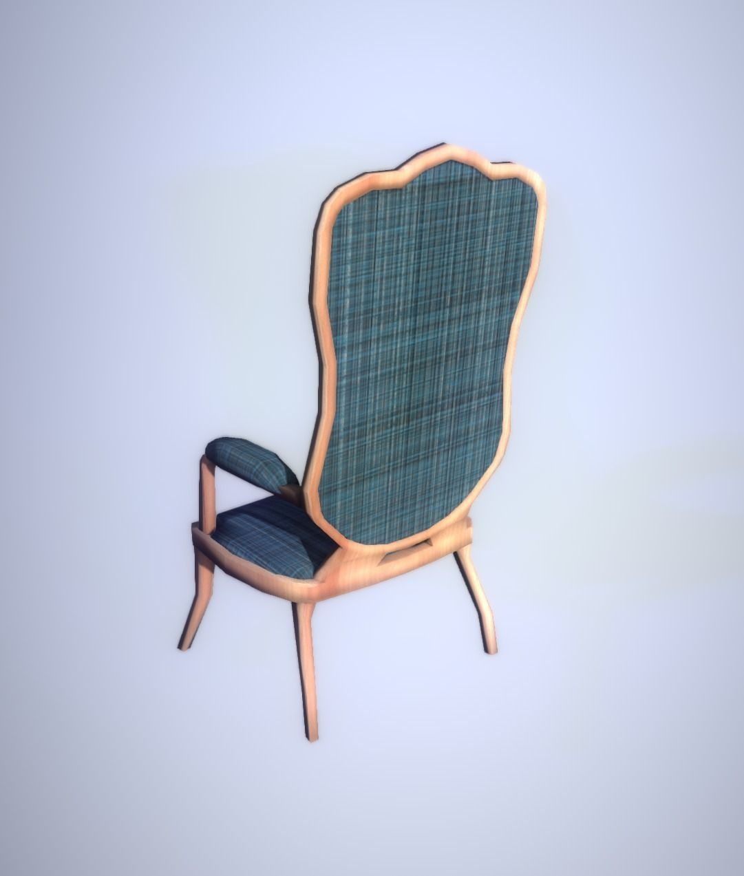 Low-Ploy Antique Chair Editorial License Low-poly 3D model_4