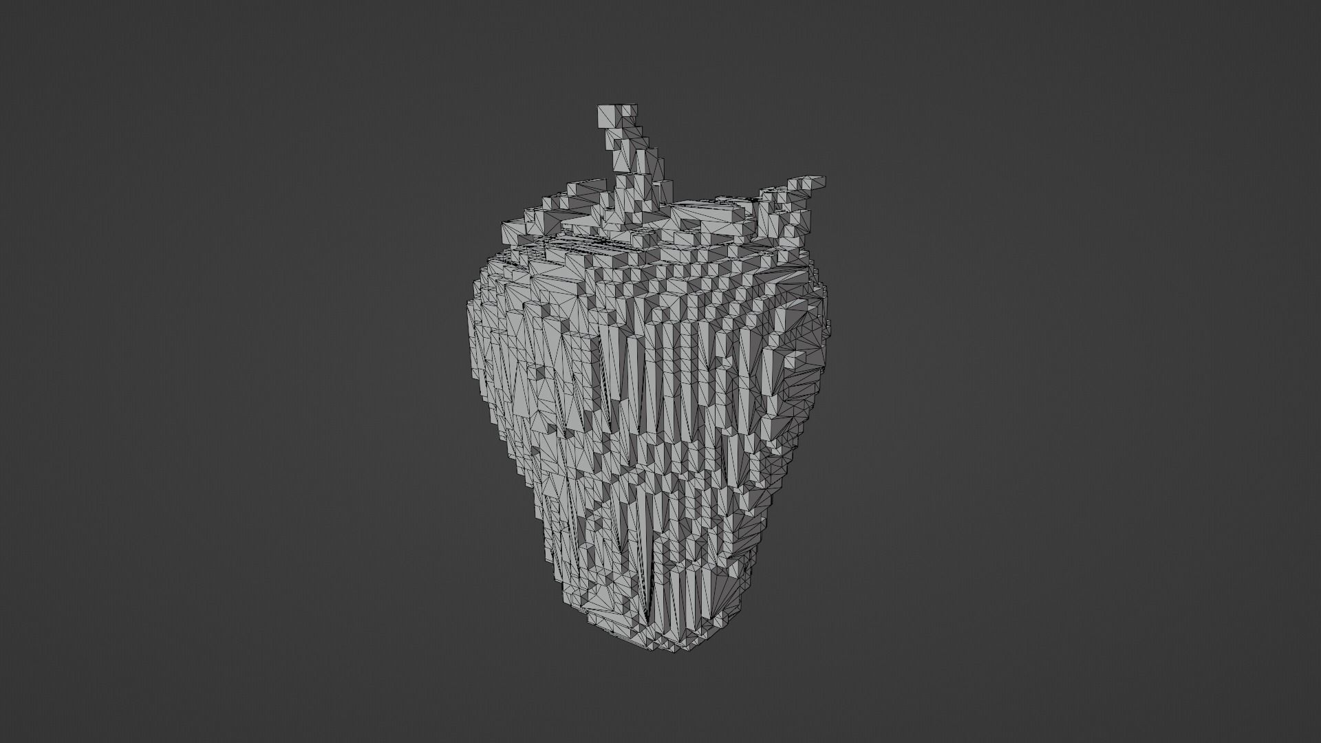 Voxel Strawberry  Low-poly 3D model_12