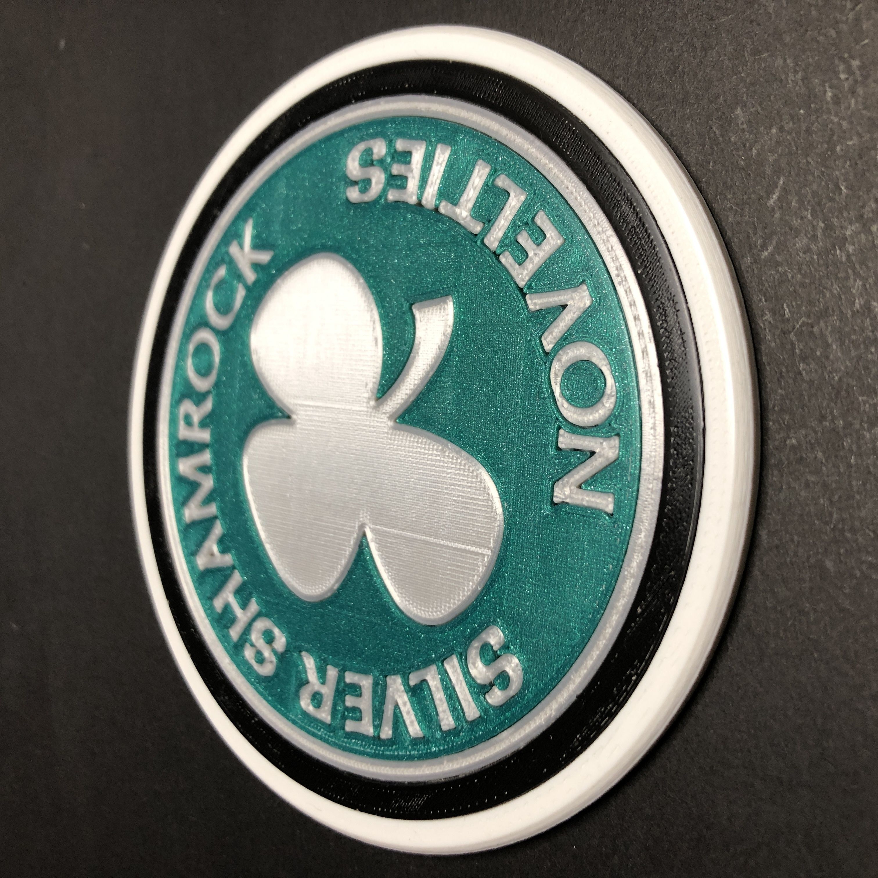 Silver Shamrock Novelties Logo Coaster 3D print model_4