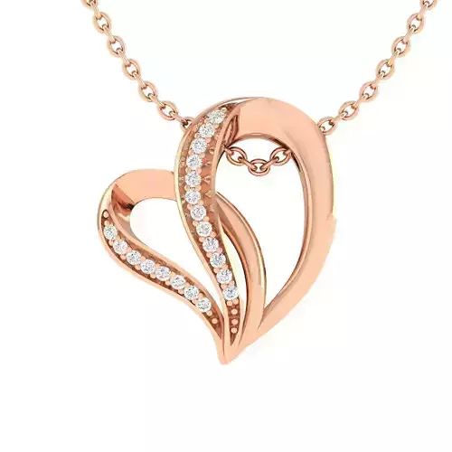Women heart shape pendant 3dm stl jcd render details 