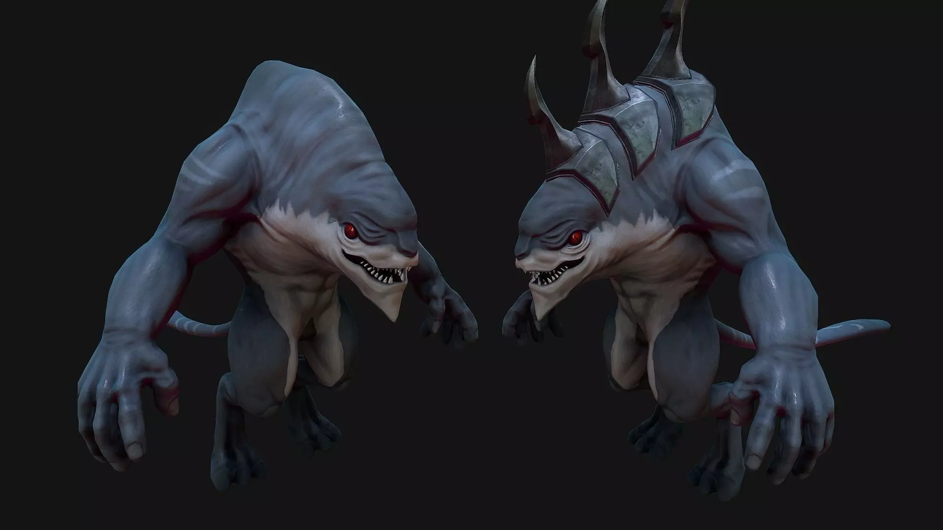 Sea tiger handpainted stylized game ready Low-poly 3D model