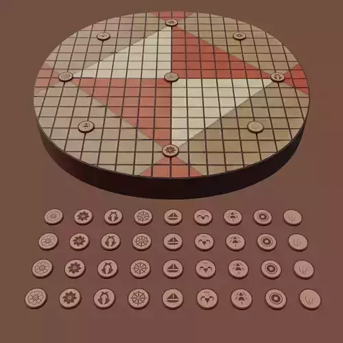 Pai Sho Table And Tiles Avatar Last Air Bender 3D model