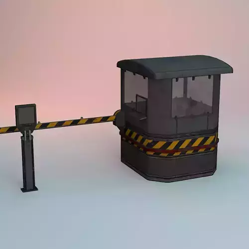 Parking Gate Low-poly 3D model