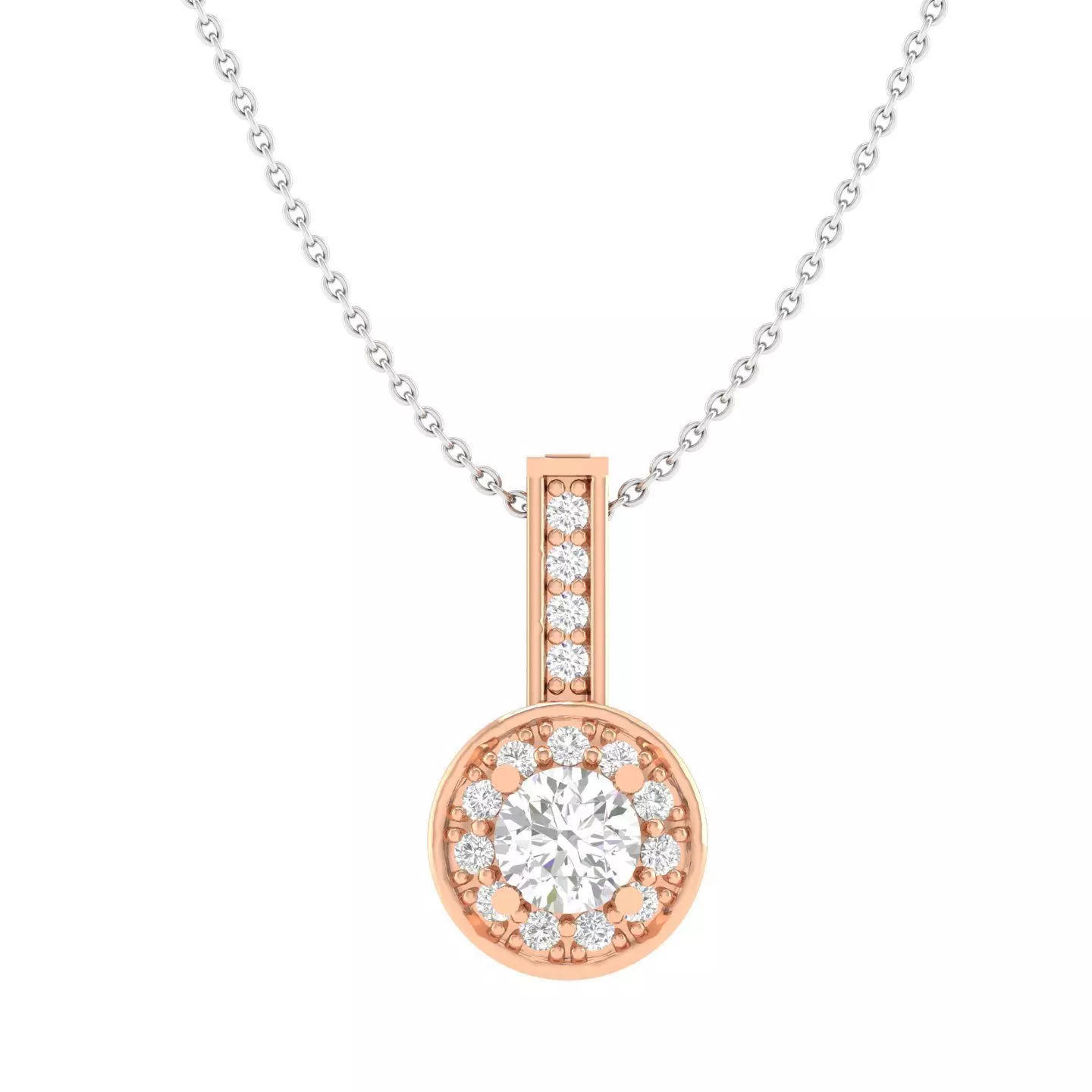 Women solitaire pendant 3dm render details 3D print model