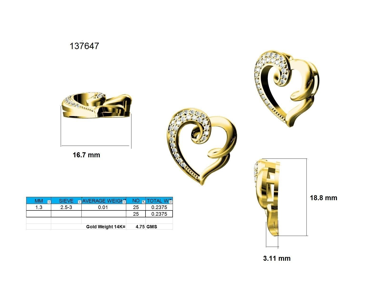 Women pendant 3dm stl jcd render details  3D print model_19