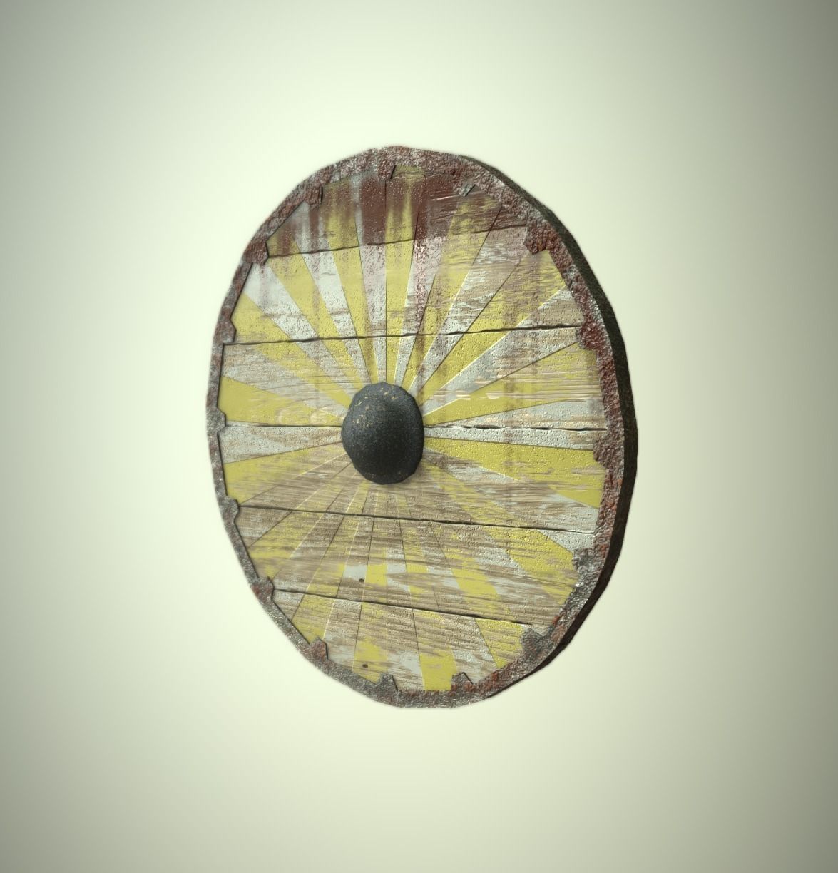 Low-Poly Viking Shield Editorial License Low-poly 3D model_2