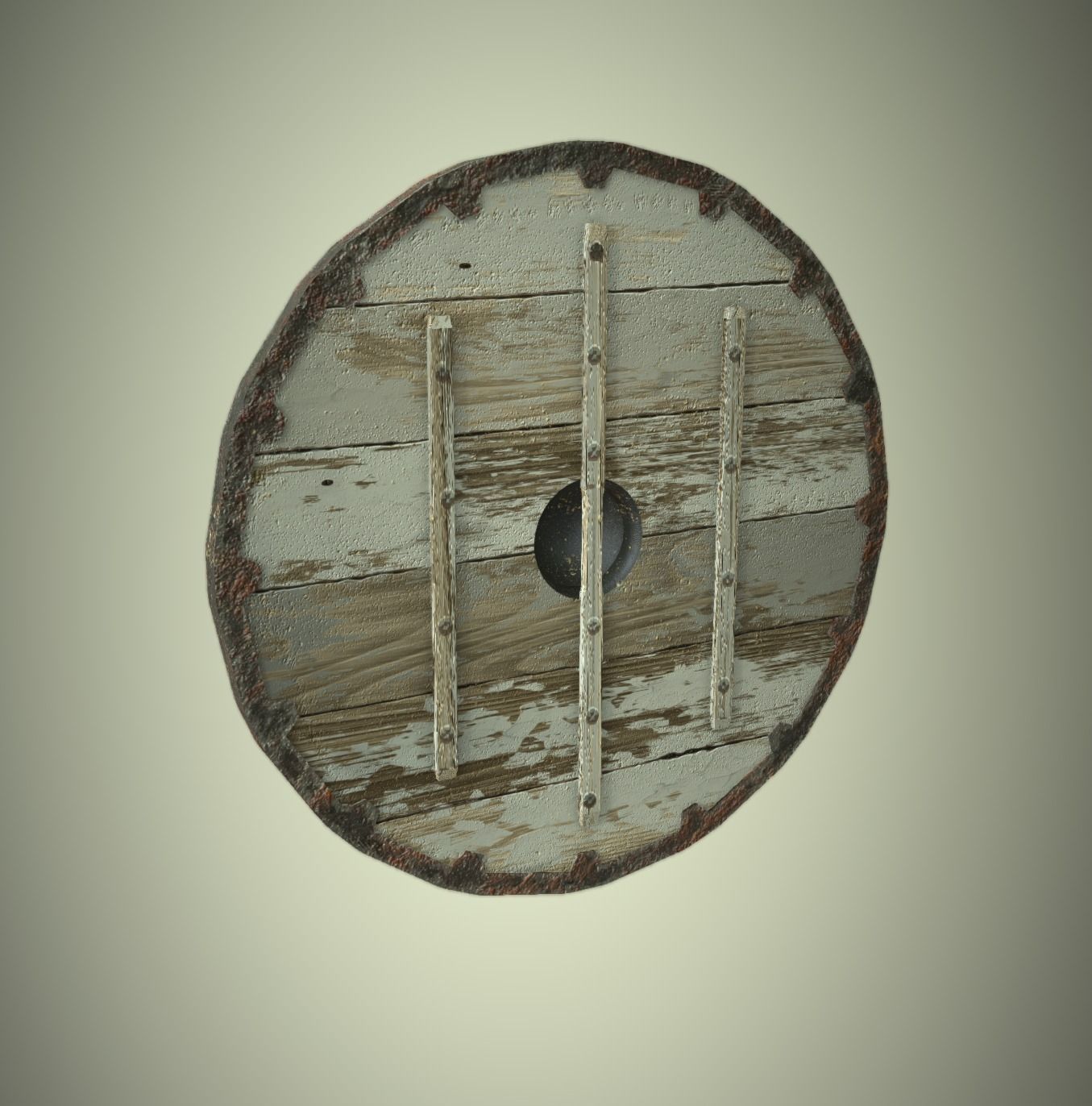 Low-Poly Viking Shield Editorial License Low-poly 3D model_3