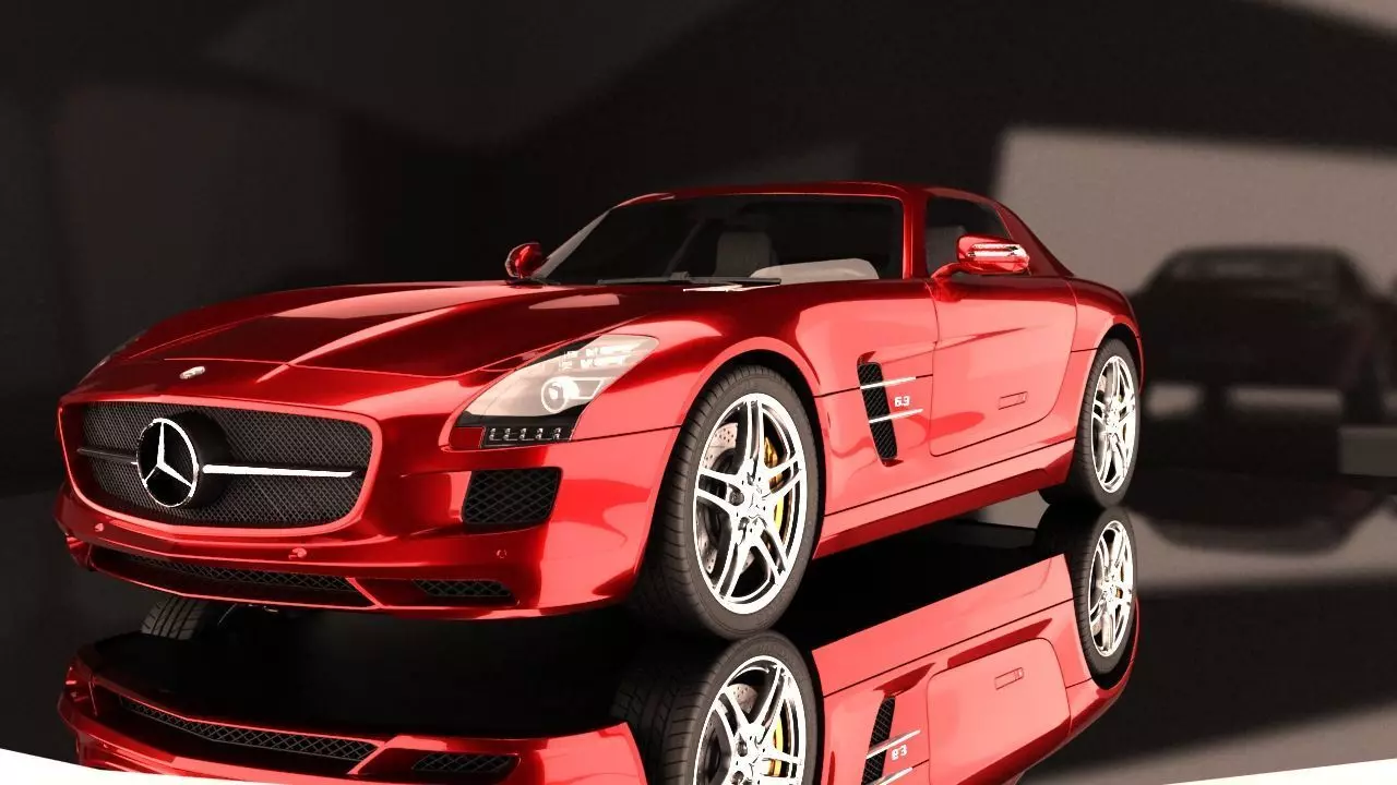 3d car model mercedes sls sports 3D model_0