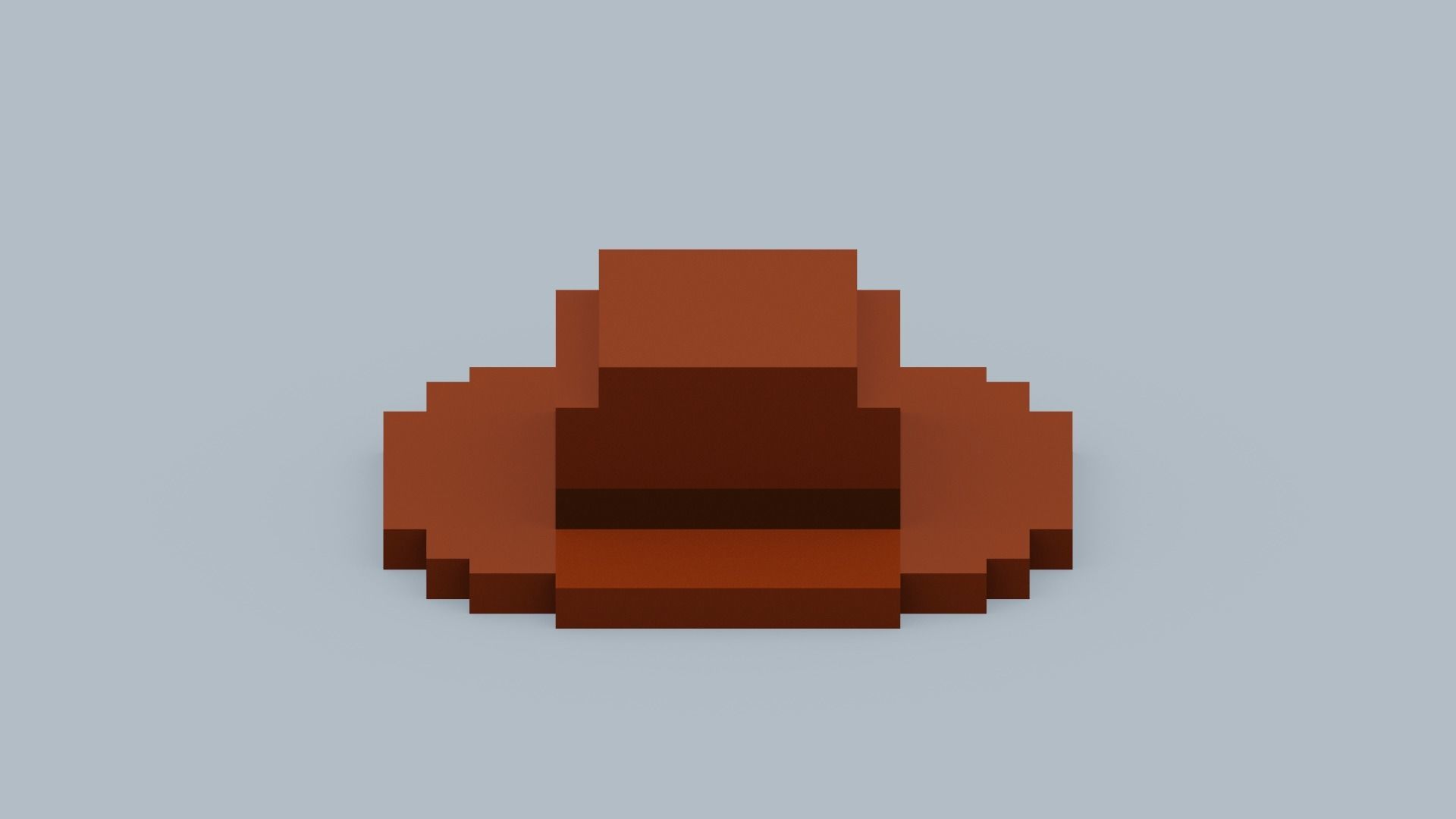 Voxel Hat Low-poly 3D model_7