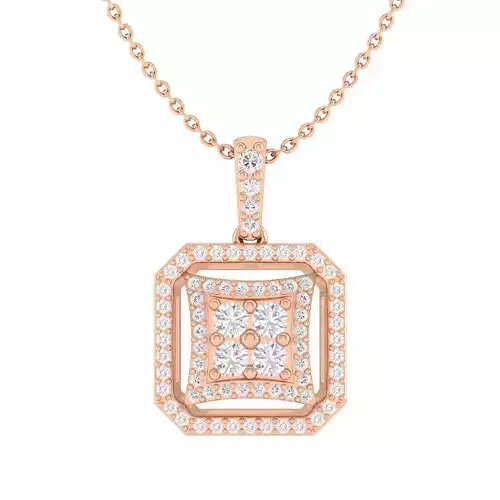 octagon shape women fancy pendant 3dm stl jcd render details
