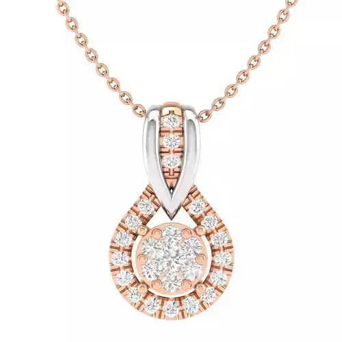 Solitaire women pendant 3dm stl jcd render details 