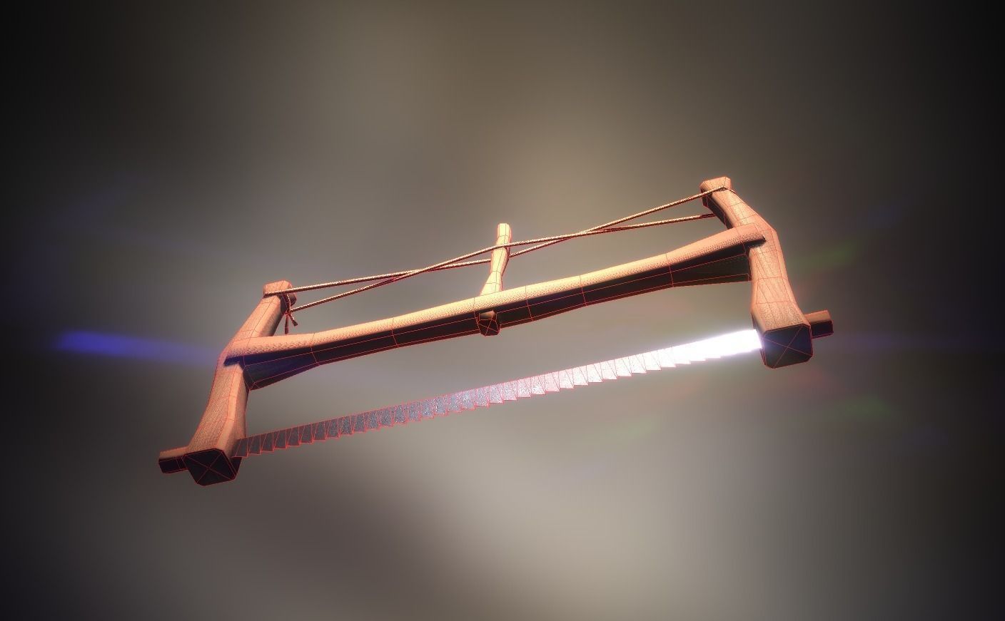 Low-Poly Saw Medieval Viking Editorial License Low-poly 3D model_3