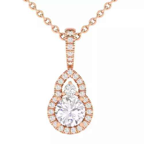 Solitaire women wedding pendant 3dm stl jcd render details 
