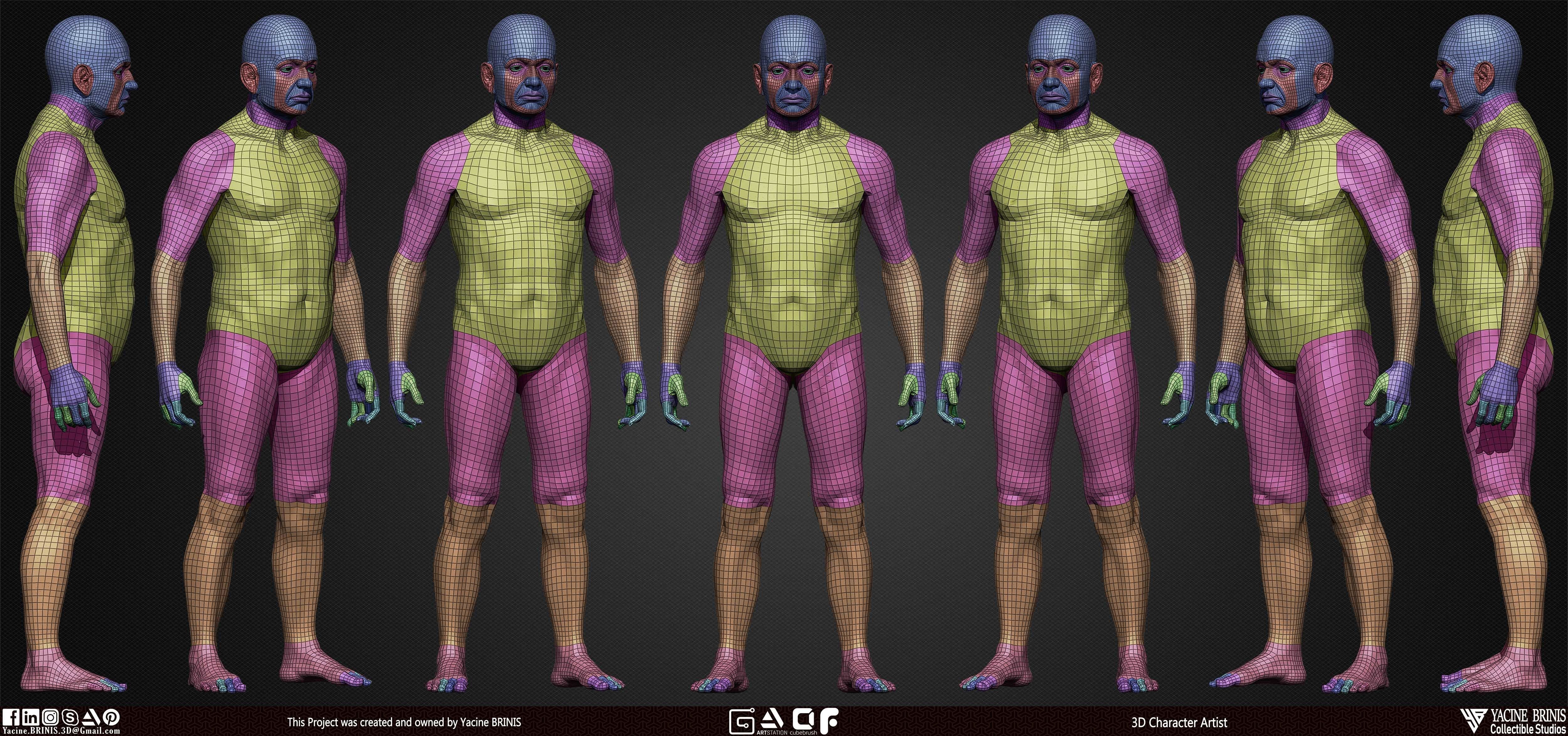 Old Man Base-mesh 3D Model Low-poly 3D model_7