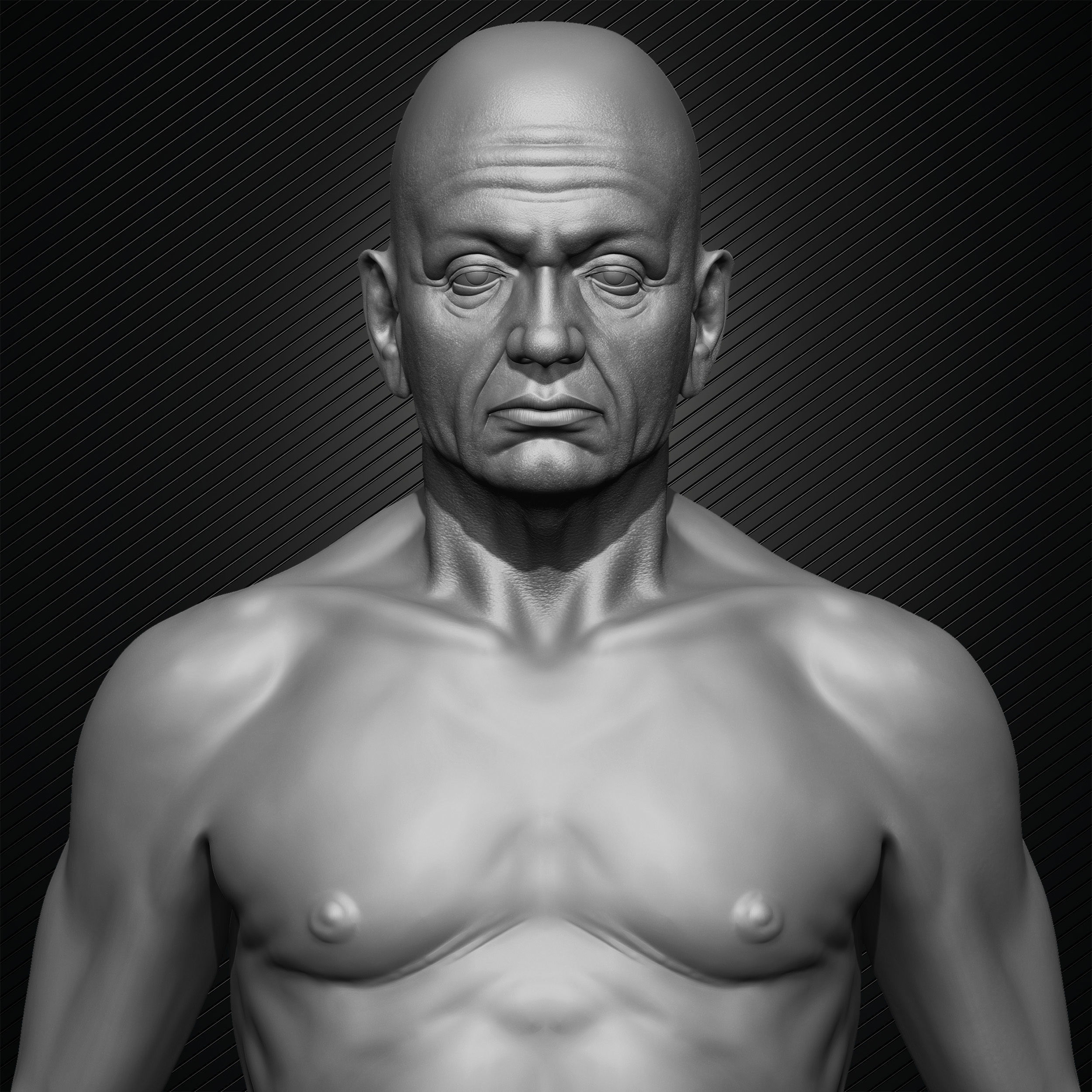 Old Man Base-mesh 3D Model Low-poly 3D model_17