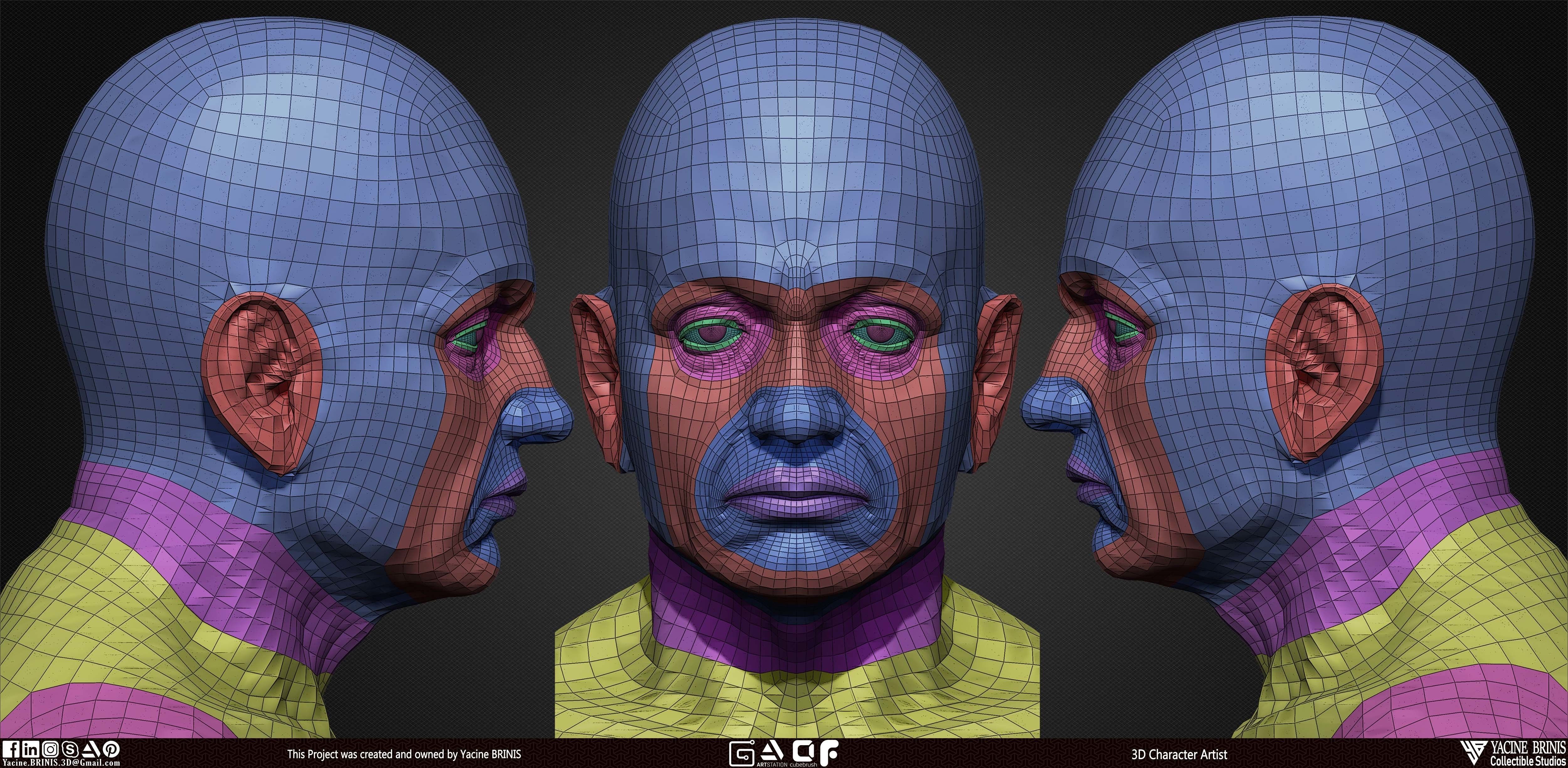 Old Man Base-mesh 3D Model Low-poly 3D model_12