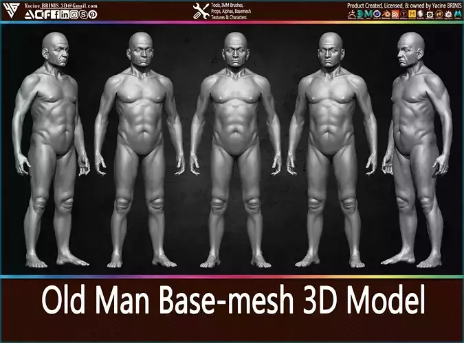 Old Man Base-mesh 3D Model