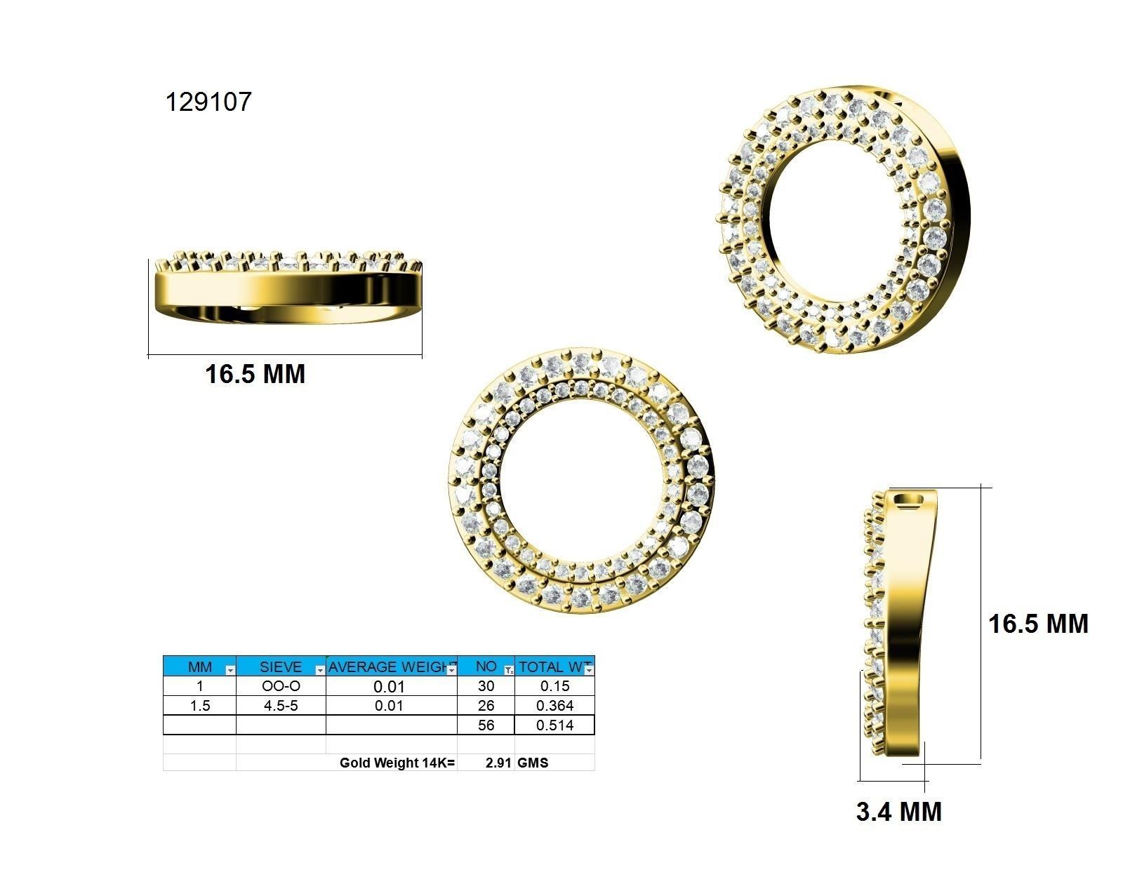 Women round pendant 3dm stl jcd render details 3D print model_9