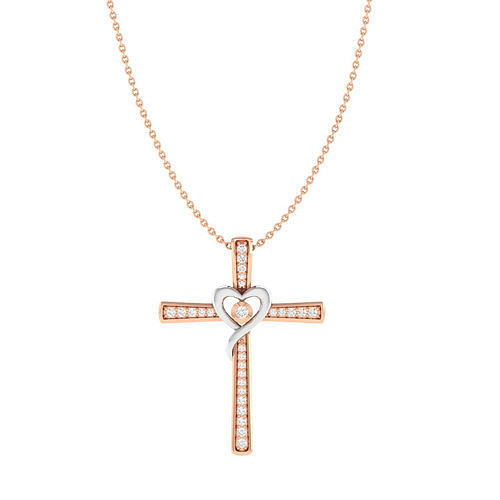 solitaire cross with heart pendant 3dm stl jcd render details  3D print model
