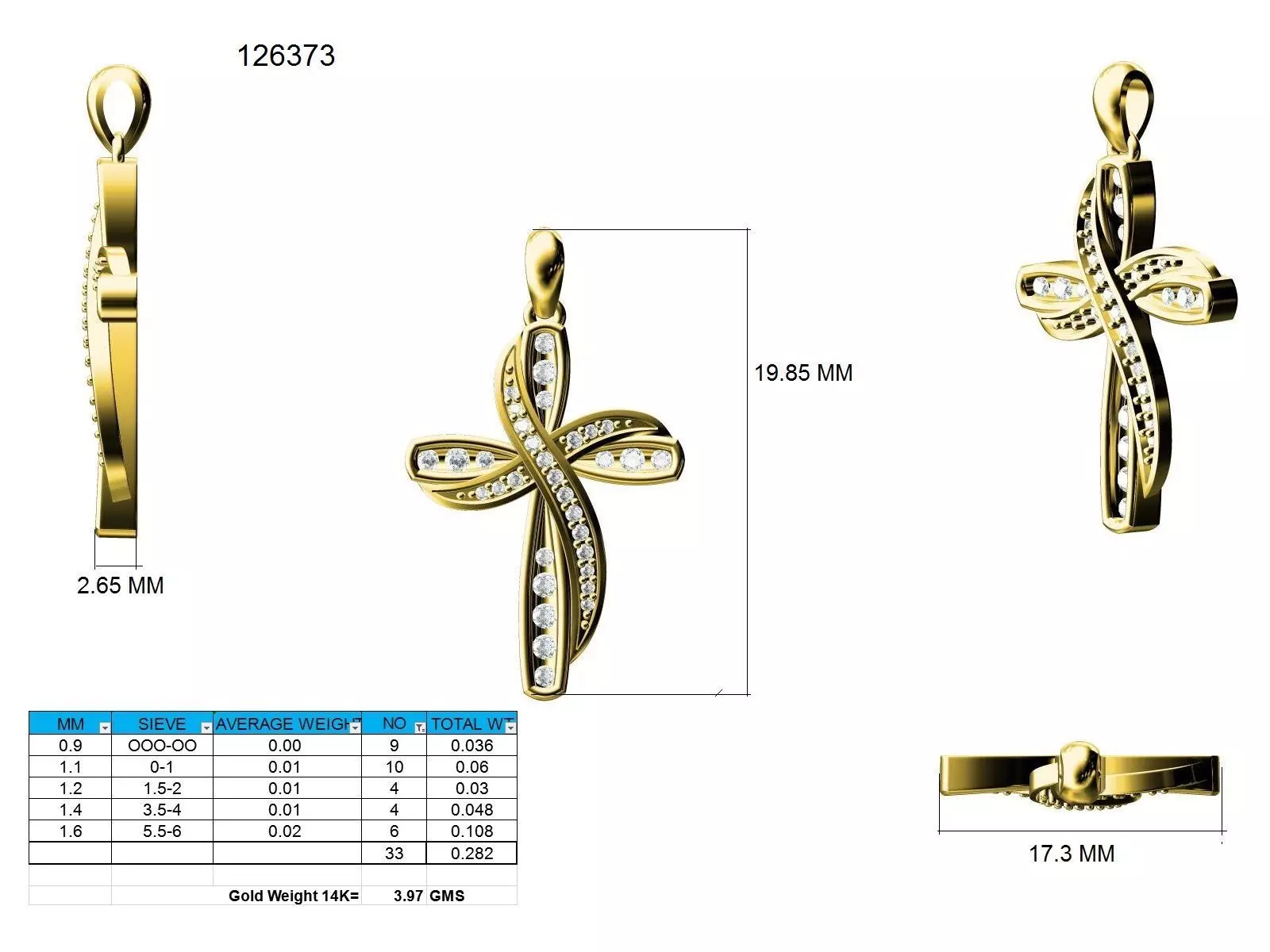 Jesus cross pendant 3dm stl jcd render details  3D print model_0