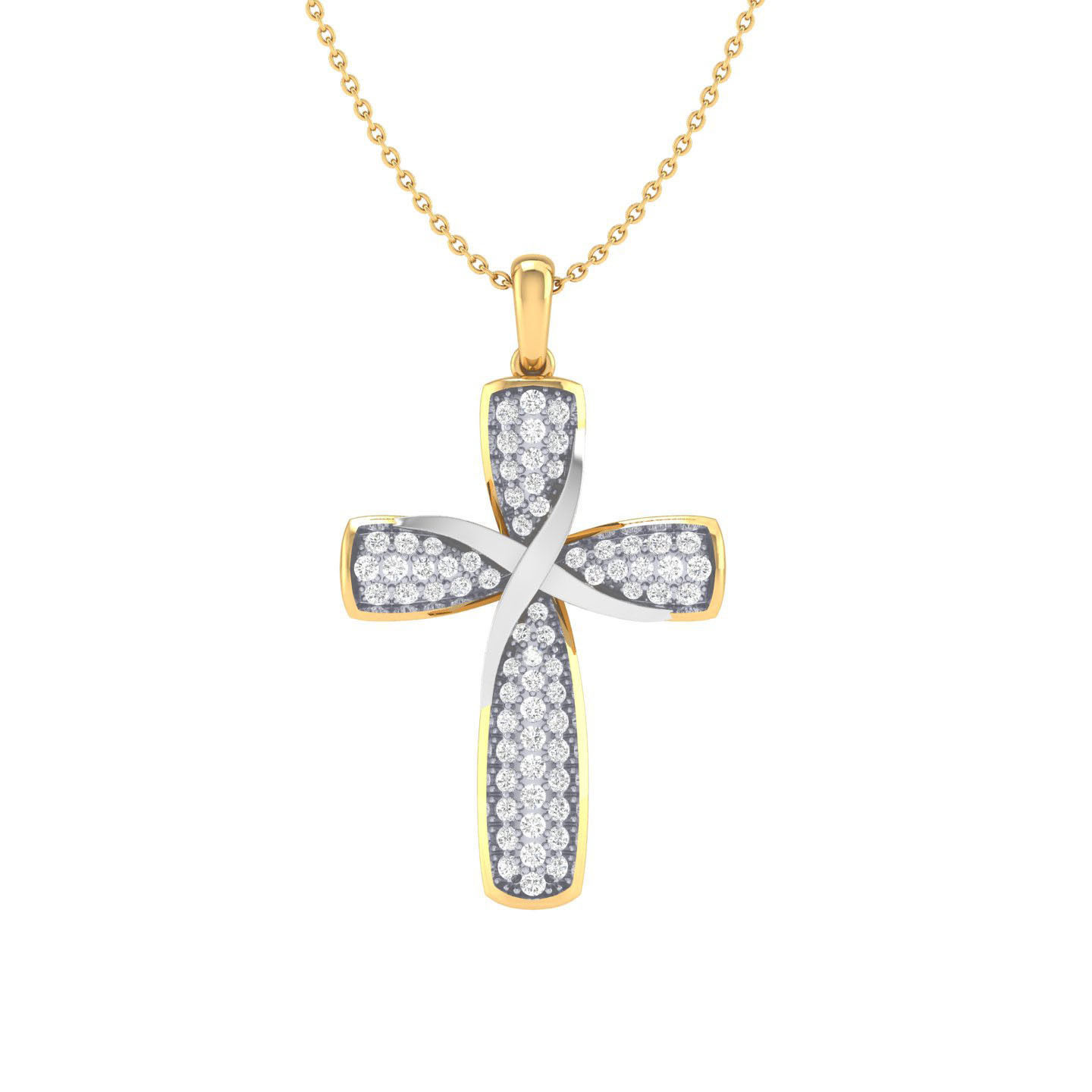 diamond cross pendant 3dm stl jcd render details  3D print model_6