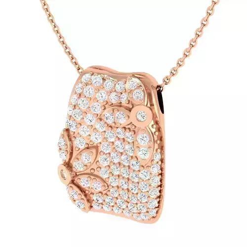 Diamond flower women pendant 3dm stl jcd render details 