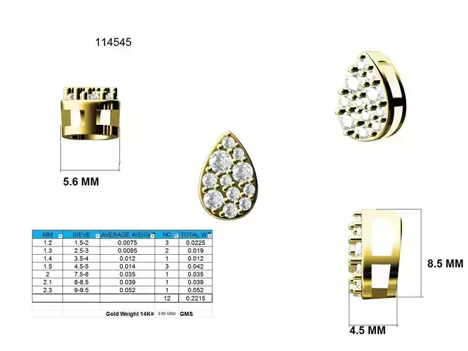 tear shape 3dm stl jcd render details 