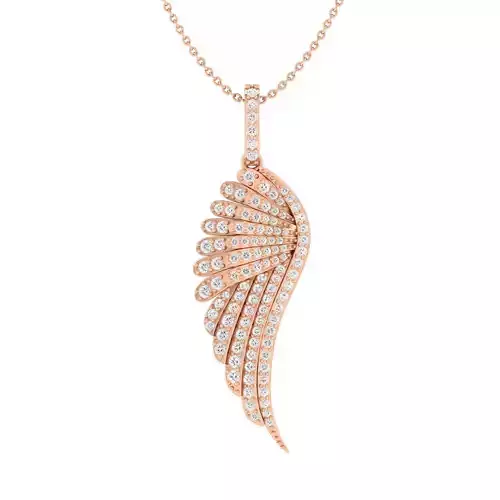 women fancy bird wing pendant 3dm stl jcd render details  3D print model