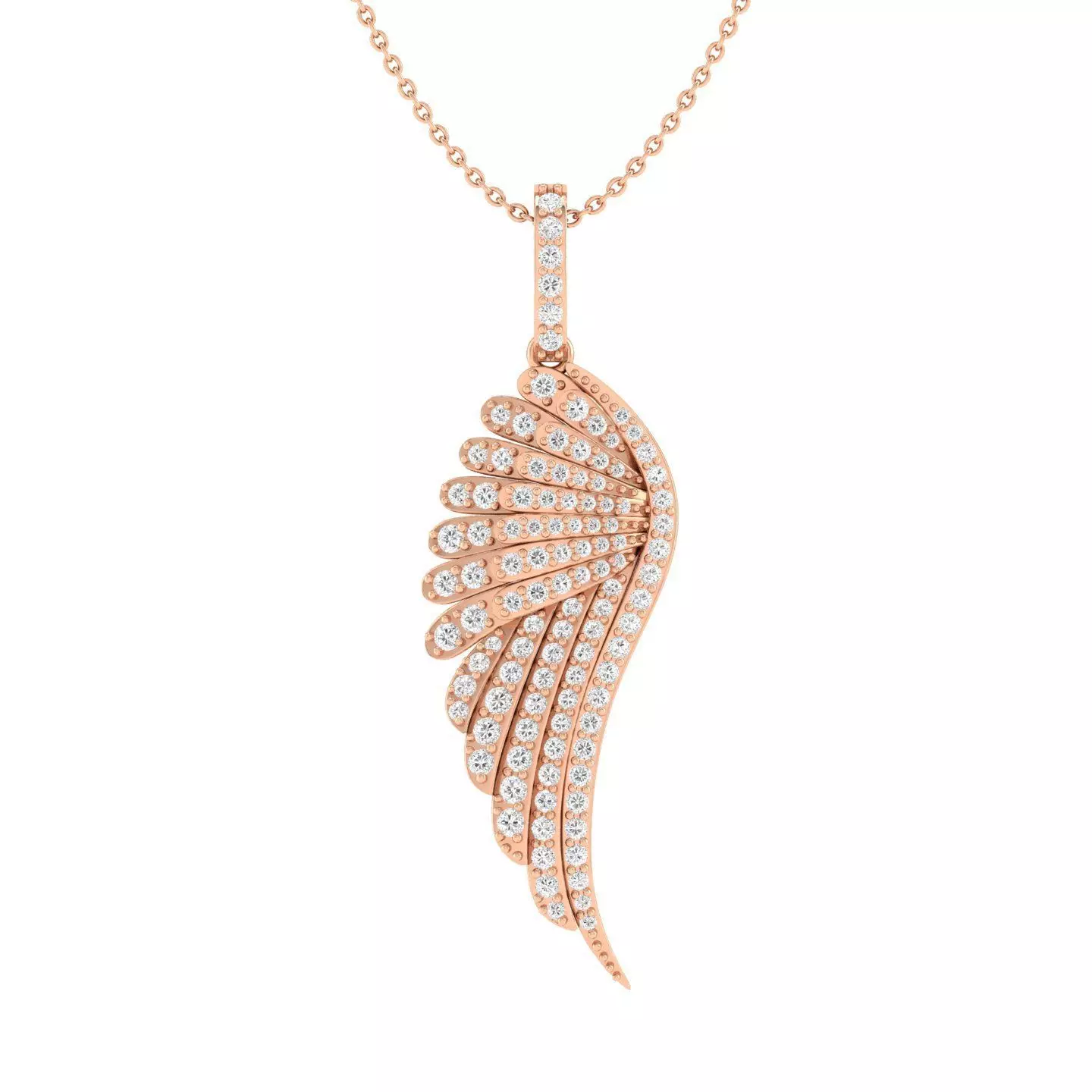 women fancy bird wing pendant 3dm stl jcd render details 3D print model
