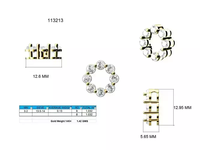 women dimond ring pendant 3dm stl jcd render details 