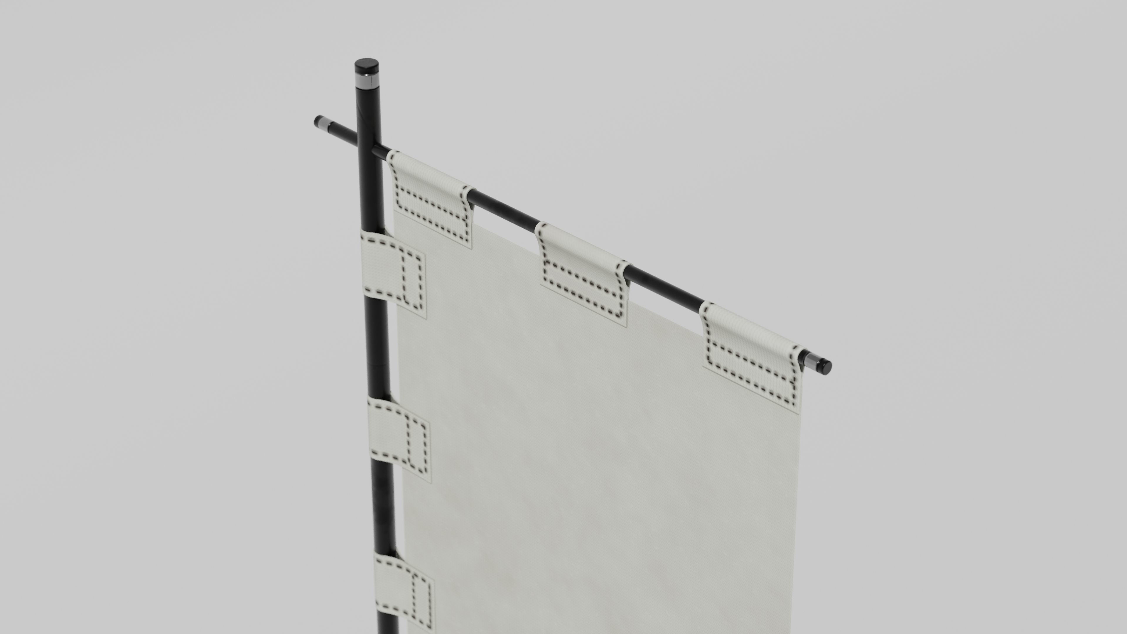 Japanese Furniture Kit - Banner with Stand Low-poly 3D model_7