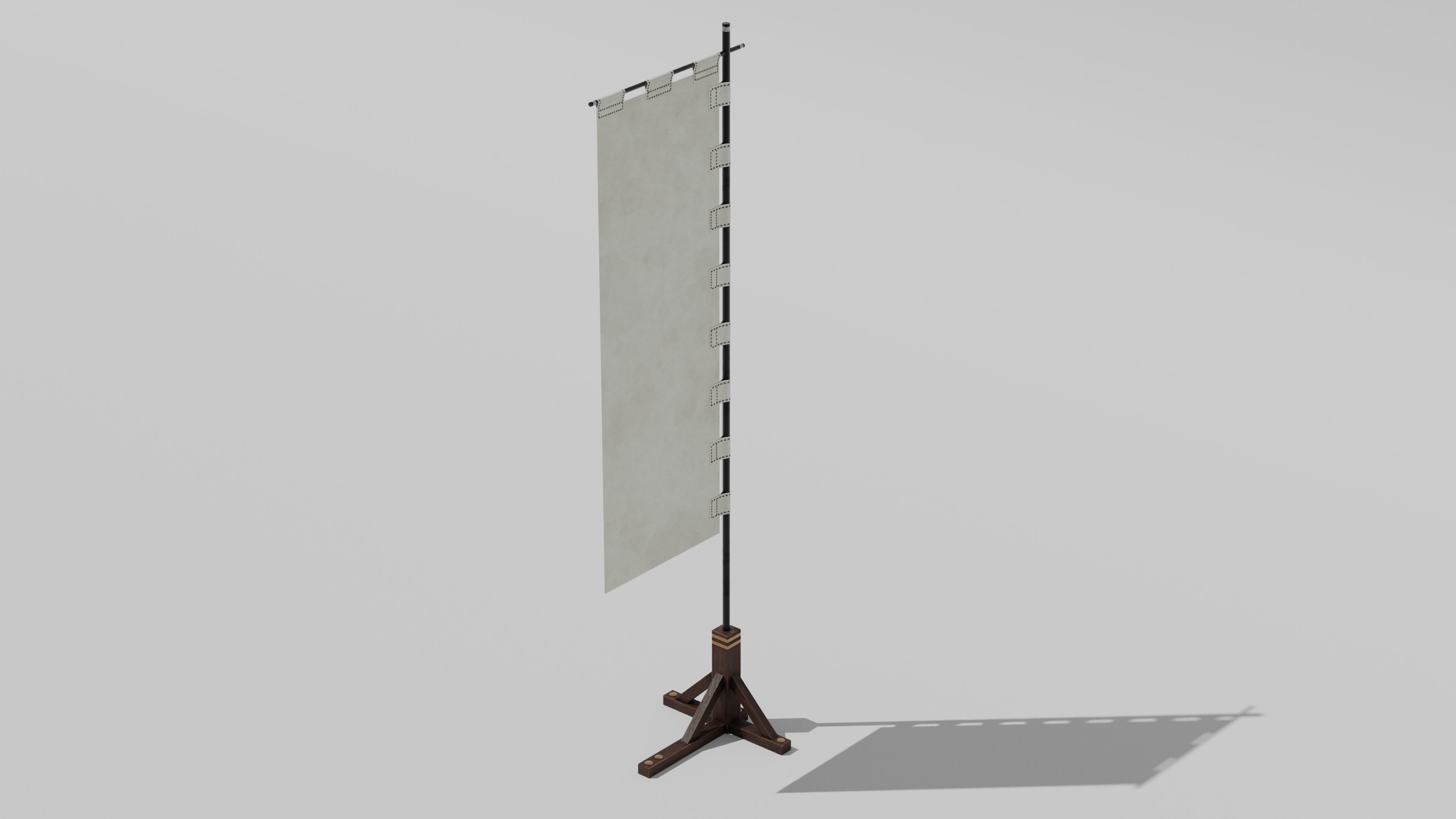 Japanese Furniture Kit - Banner with Stand Low-poly 3D model_5