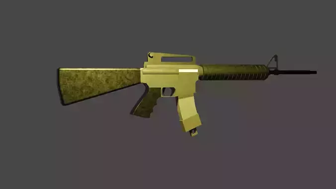 LowPolyM16A3 gold rifle