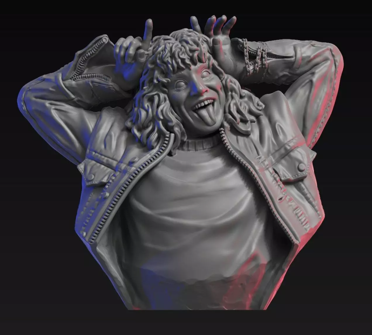 Stranger Things Eddie Munson Fanart bust 3D print model_0