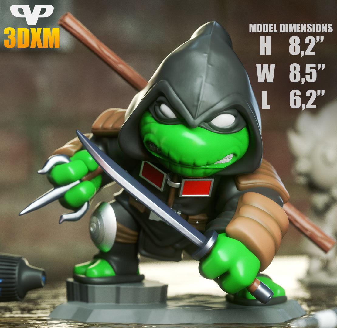 Last Ronin Michelangelo Chibi STL for 3D Printing ChibiSTL 3DXM 3D print model_2