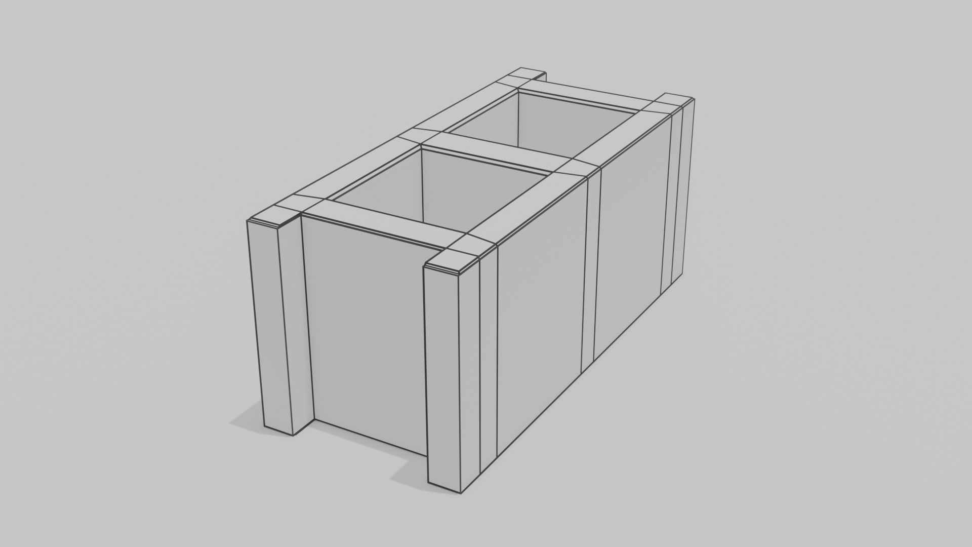 Cinderblock 2 Low-poly 3D model_7