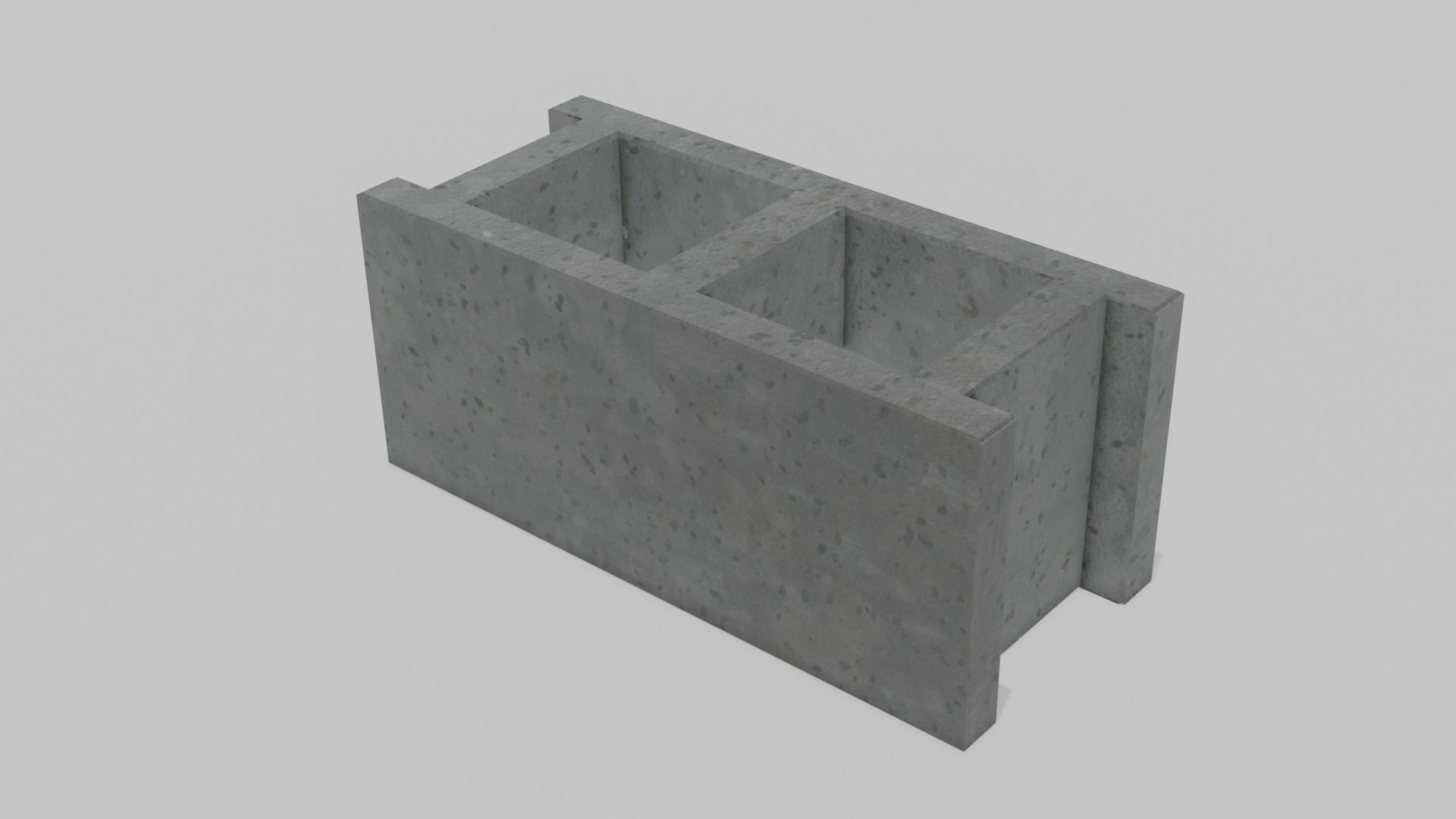 Cinderblock 2 Low-poly 3D model_2