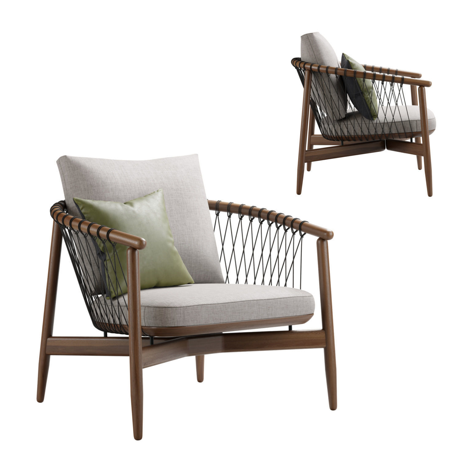 Crosshatch Lounge Chair 3D model_1