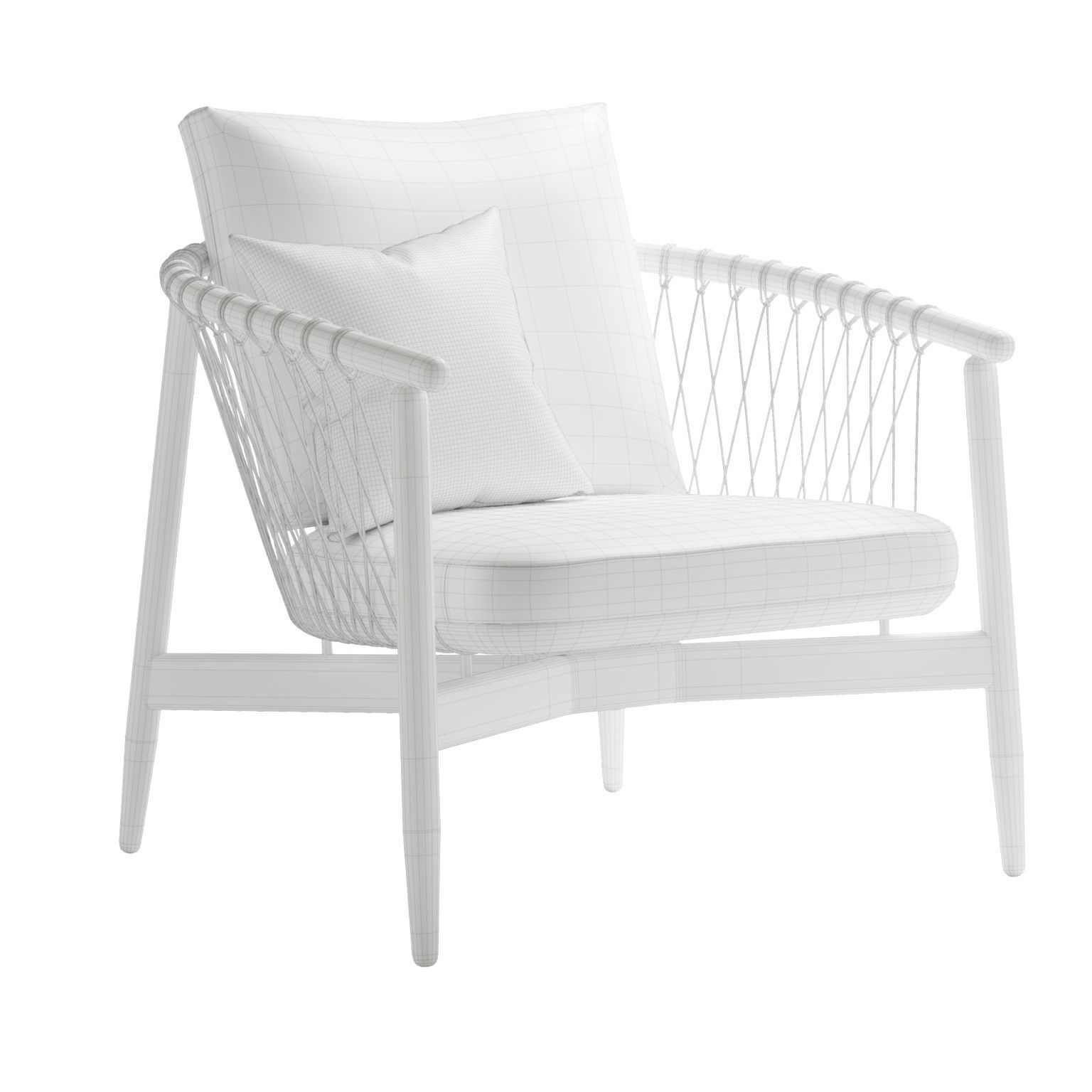 Crosshatch Lounge Chair 3D model_3