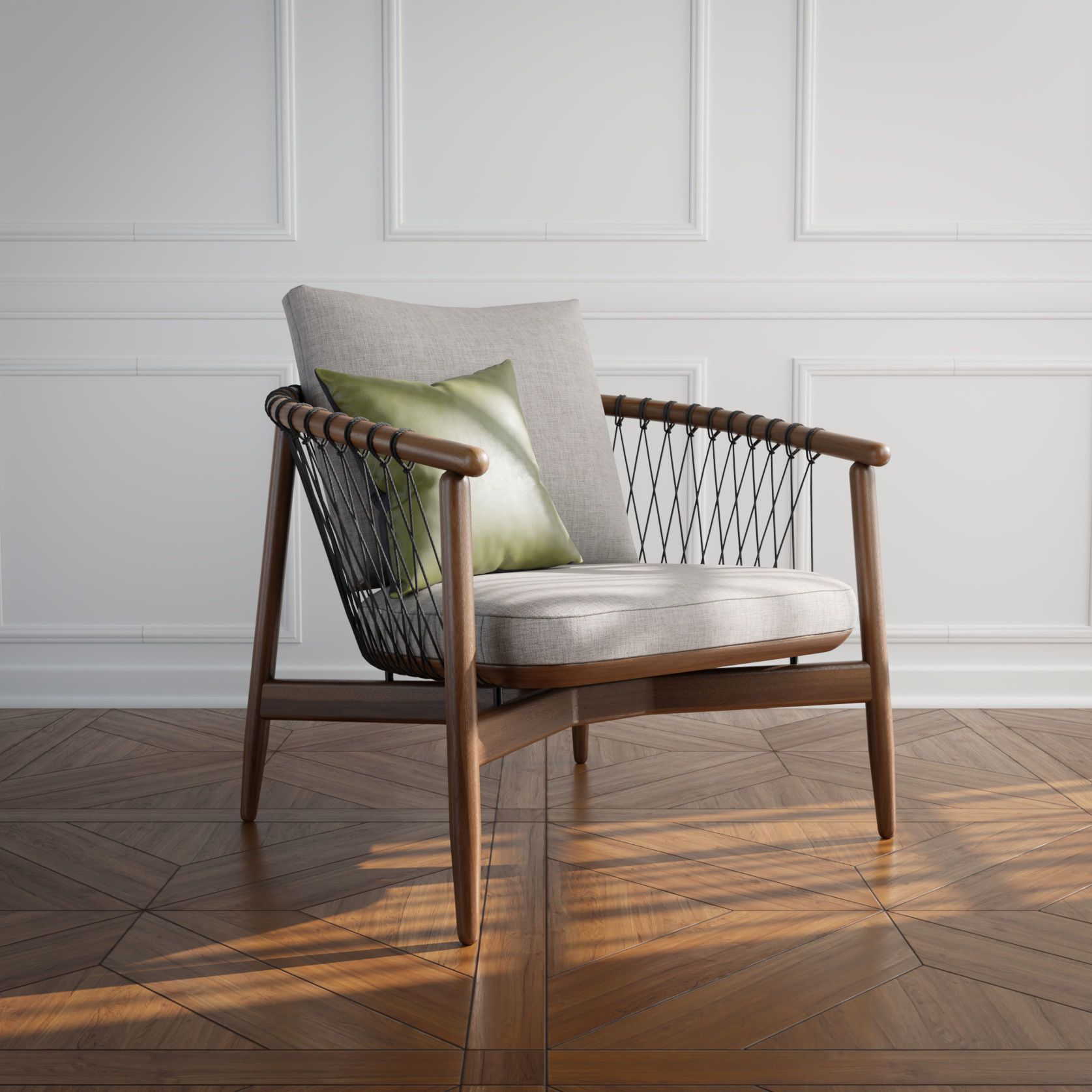 Crosshatch Lounge Chair 3D model_2